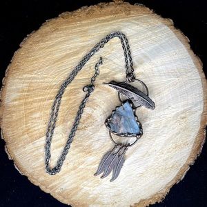 Feather & Galaxy Druzy Agate Necklace